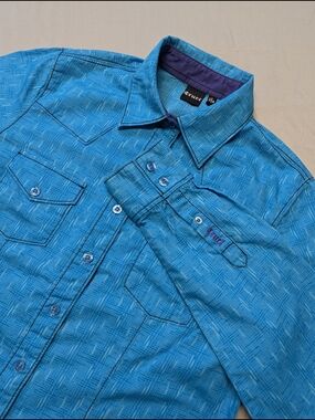 Cruel Girl Western Shirt Women's Size M Arena Button Logo Blue